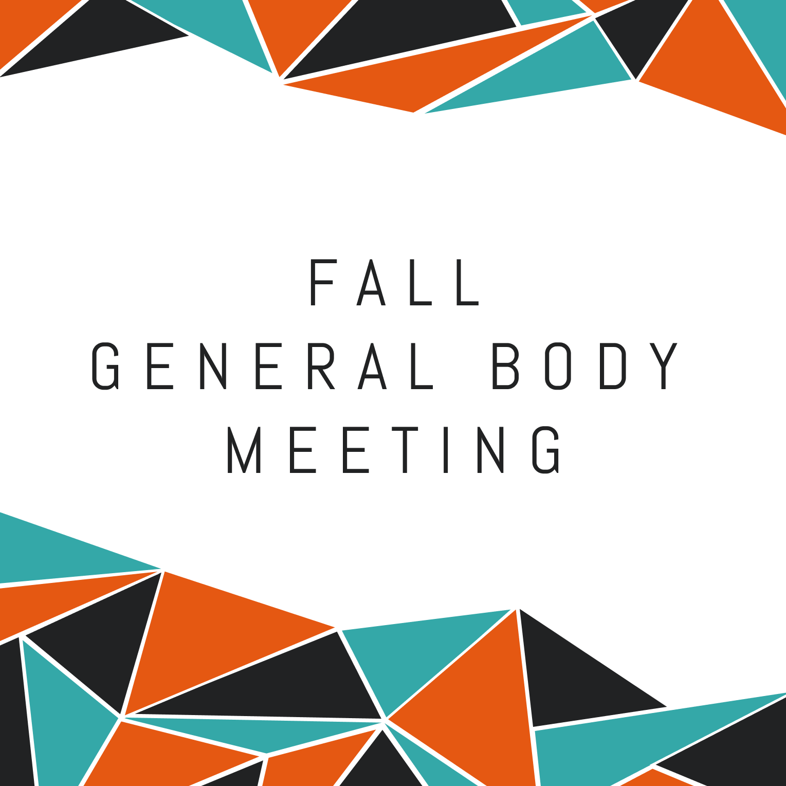 Fall General Body Meeting Flyer